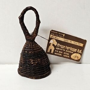 Vintage African Heritage Ltd Woven Straw Caixia Instrument 1970s